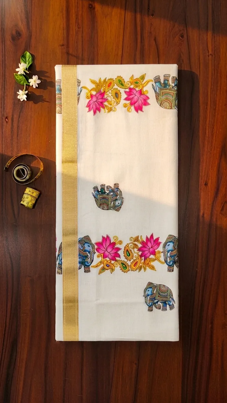 Tanjore painting sarees and traditional South Indian art sarees at Sri Ishwaryam Collections Thiruninravur Chennai